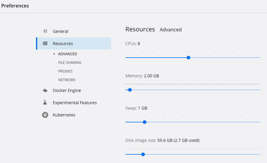 Increasing docker engine resources