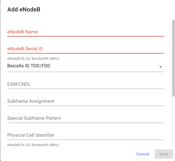 Configuring an eNodeB