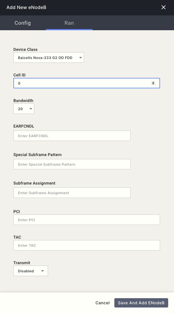 Configuring an eNodeB